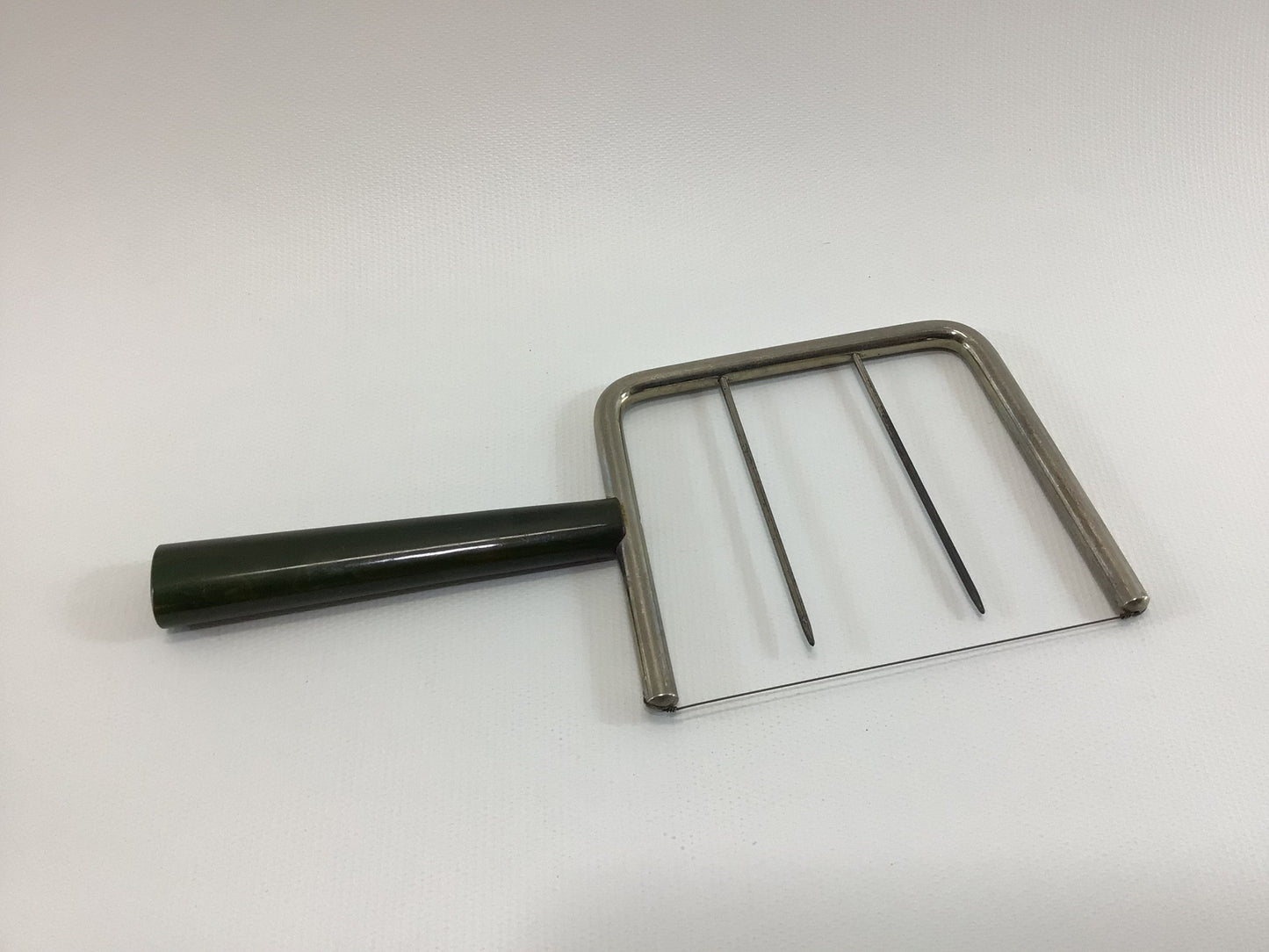 Cheese Cutter Vintage Dining Party Utensil with Green Catalin Handle Slices 3" Brick Cheese Mid Century Kitchen Gadget