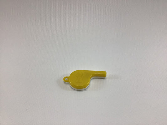 Cracker Jack Toy Police Whistle Yellow and White Mid Century Give-Away era Prize Premium