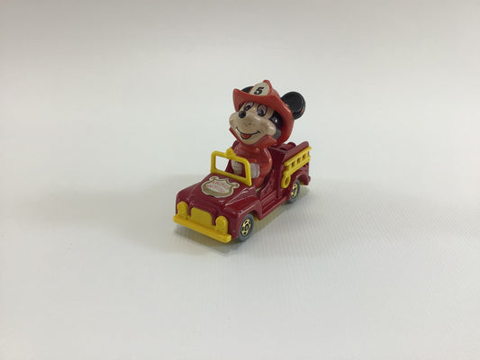 TOMY Mickey Mouse Fire Engine Vintage Diecast 1/64 Scale Toy Vehicle Made in Japan