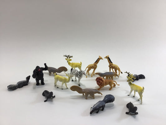 Wild Safari Animals 1970s Plastic Collectible Star Merch Toy Figurines Made in Hong Kong Kitschy Dime Store Toys