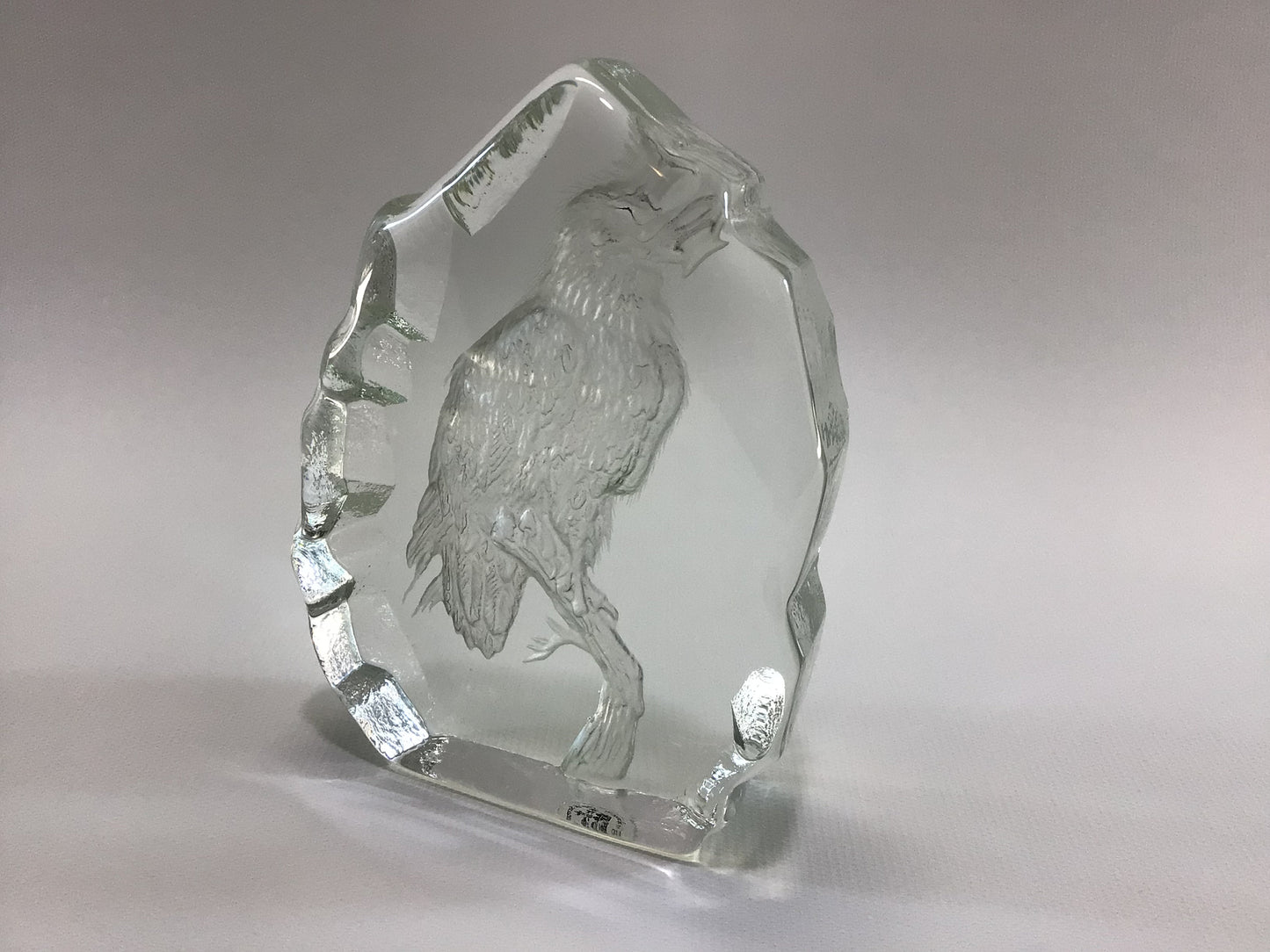 Lead Crystal Eagle Paperweight Vintage Crystal Sarmis Royal Made in Romania