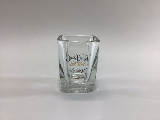 Vintage Shot Glass Jack Daniels Advertising Mid Century Collectible Barware Clear Glass ACL