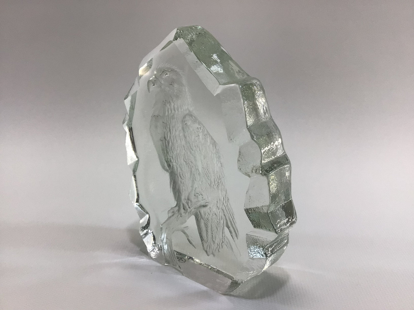 Lead Crystal Eagle Paperweight Vintage Crystal Sarmis Royal Made in Romania