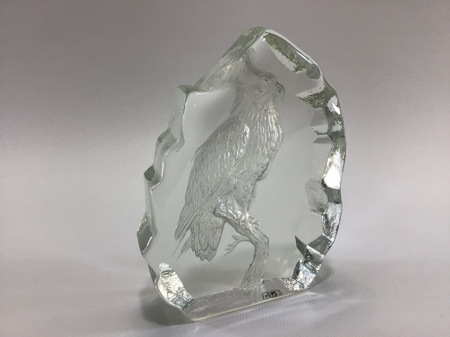 Lead Crystal Eagle Paperweight Vintage Crystal Sarmis Royal Made in Romania