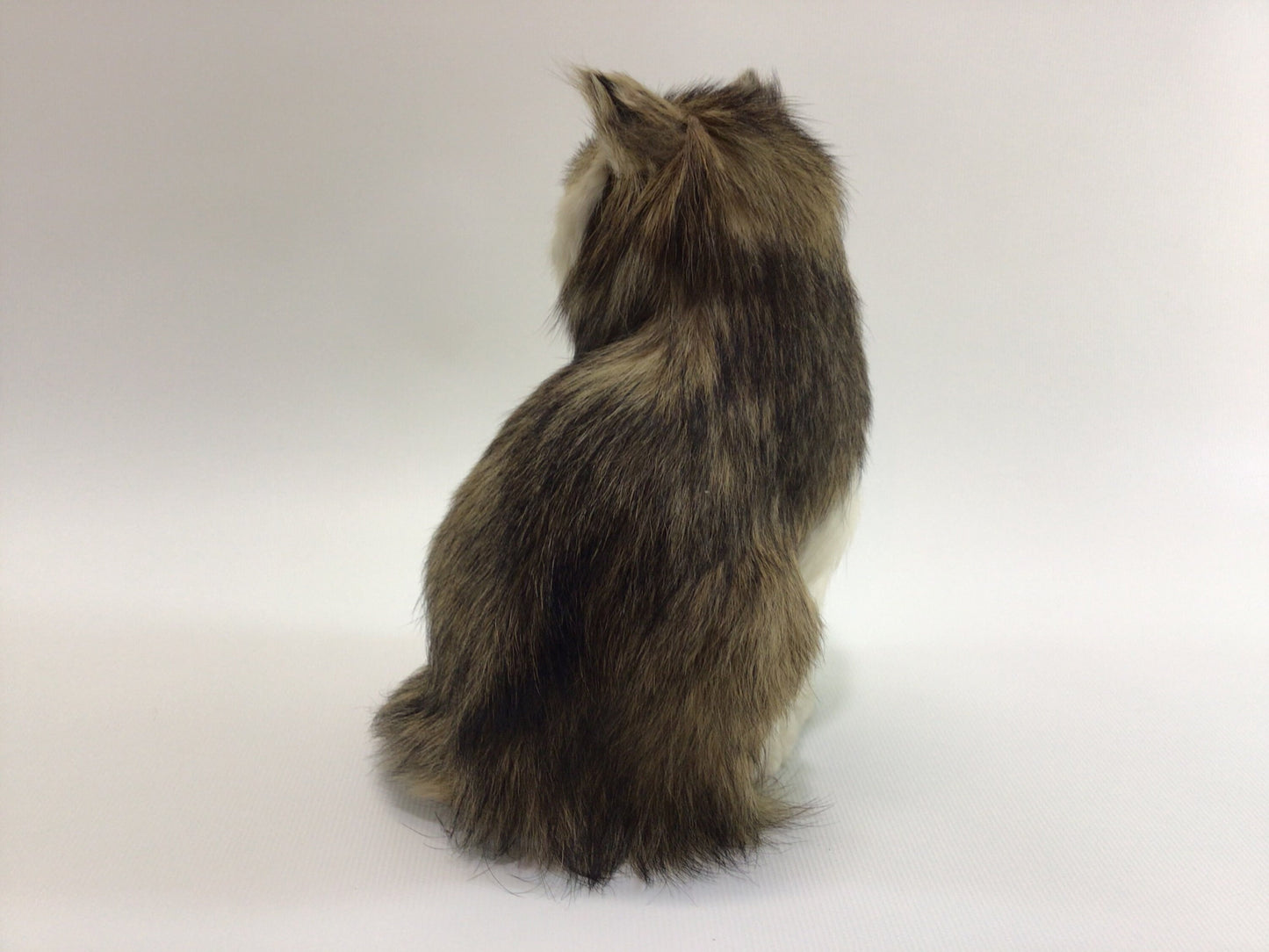 Kitten Cat Figurine Rabbit Fur Pink Nose Collectible Bookshelf Mantle Table Home Decor