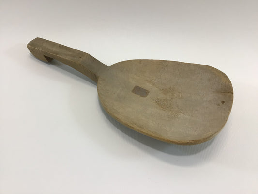 Wooden Butter Paddle Antique Country Kitchen Treenware Decor Worn Light Colored Rustic Primitive Wide Bowl Home Decorating