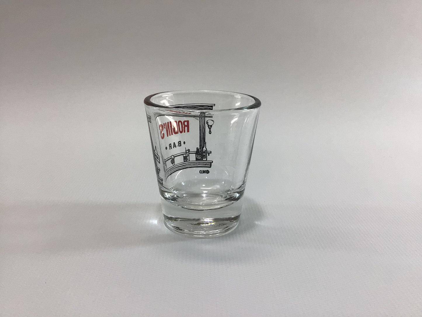 Vintage Shot Glass Robin's Bar Mid Century Collectible Barware Libby Clear Glass