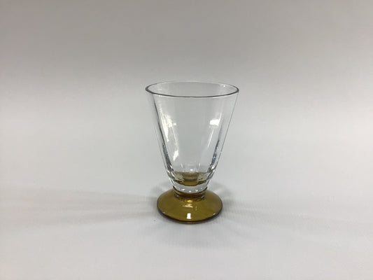 Vintage Footed Amber Glass Cordial Mid Century Collectible Barware