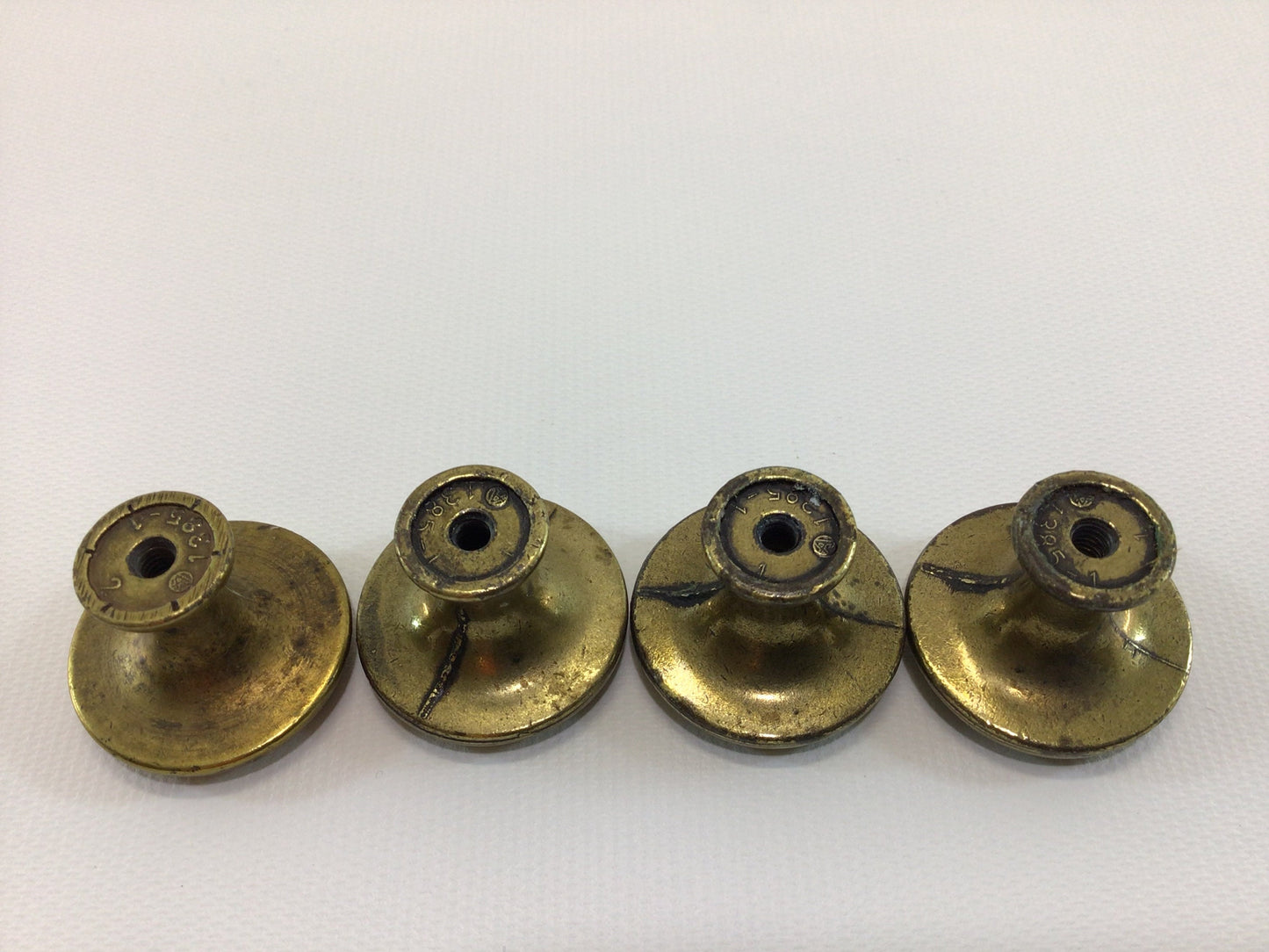 Drawer Pull Knobs Brass Finish Rope Wreath Motif Metal Lot of 4 with 2 Sizes of Retaining Bolts Vintage Home Improvement Renovation Hardware