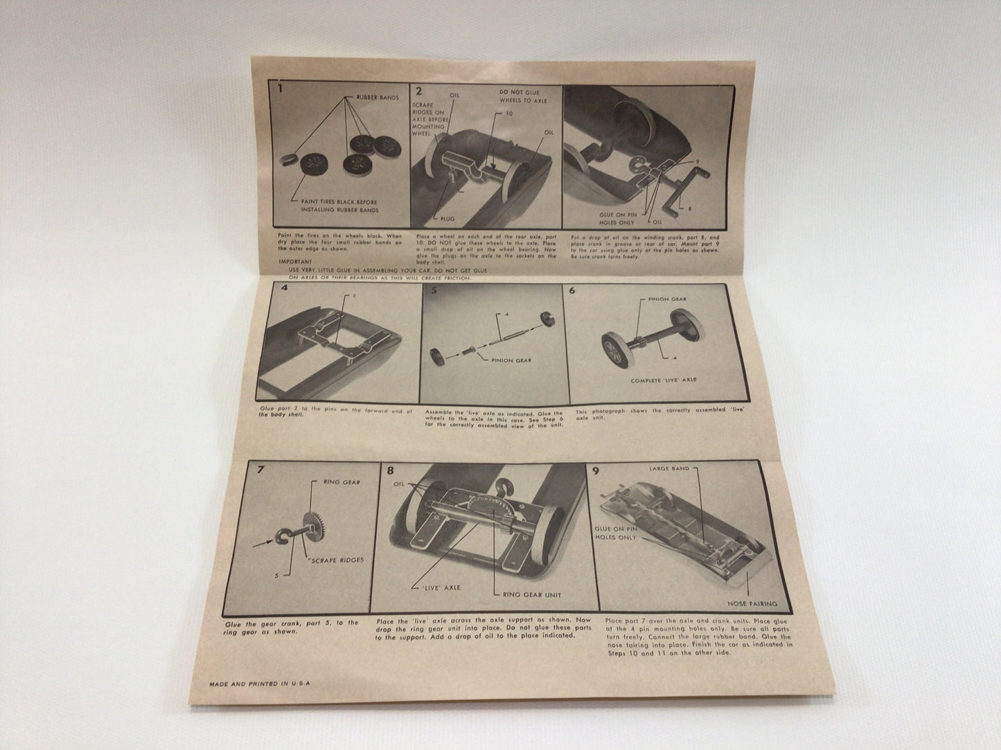 Hawk Model Co Sebring Powered Sports Car Instructions 1960's Kit No 638-50 Vintage Toy Race Car Ephemera