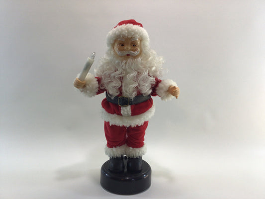 Vintage Kitschy 15" Santa Claus Christmas Holiday Decor Display Piece Musical with Lighted Candle