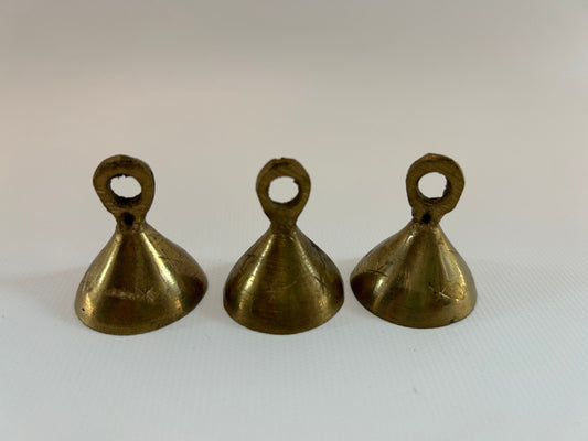 3 Small Brass Bells Set Witch Bells with Star Design Protection Magic DIY Make Your Own or Gifts for Friends and Family