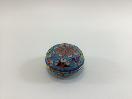 Cloisonne Trinket Box Dish Vintage Enamel Wireware 1980s Vanity Decor