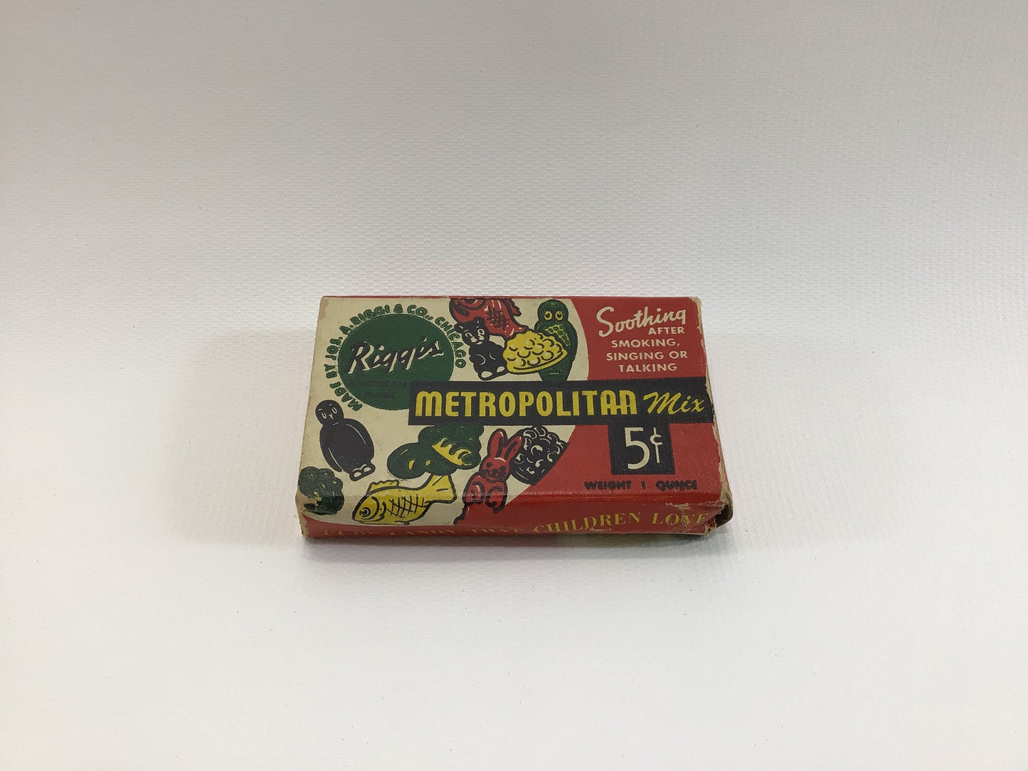 Rigg's Metropolitan Mix Candy Box Throat Lozenges Vintage Ephemera Storage Container