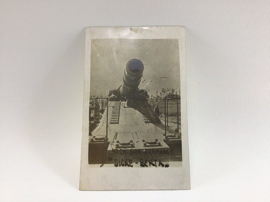 Antique RPPC Real Photo Postcard WWI Era German 42 cm Gun Dicke Berta / Big Bertha