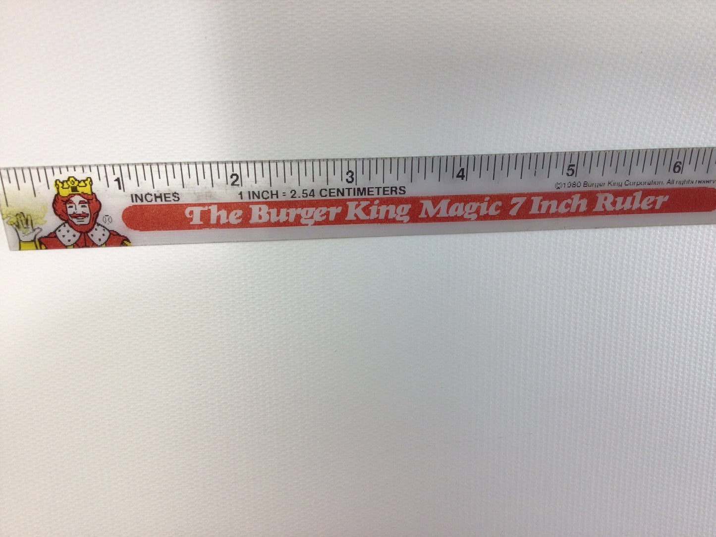 Advertising Toy Premium The Burger King Magic 7 Inch Ruler Standard and Metric 1980s Back to School