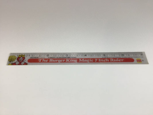 Advertising Toy Premium The Burger King Magic 7 Inch Ruler Standard and Metric 1980s Back to School