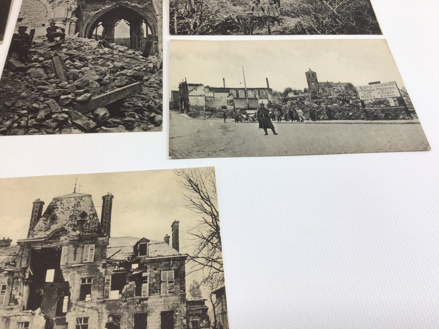 Antique RPPC Real Photo Postcards WWI Era German Soldiers in France Lot of 6 Cards