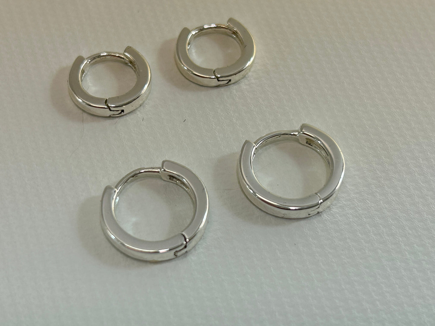 Sterling Silver 925 Hoop and Stud Earring Set 3 Pair Small Minimalist Jewelry