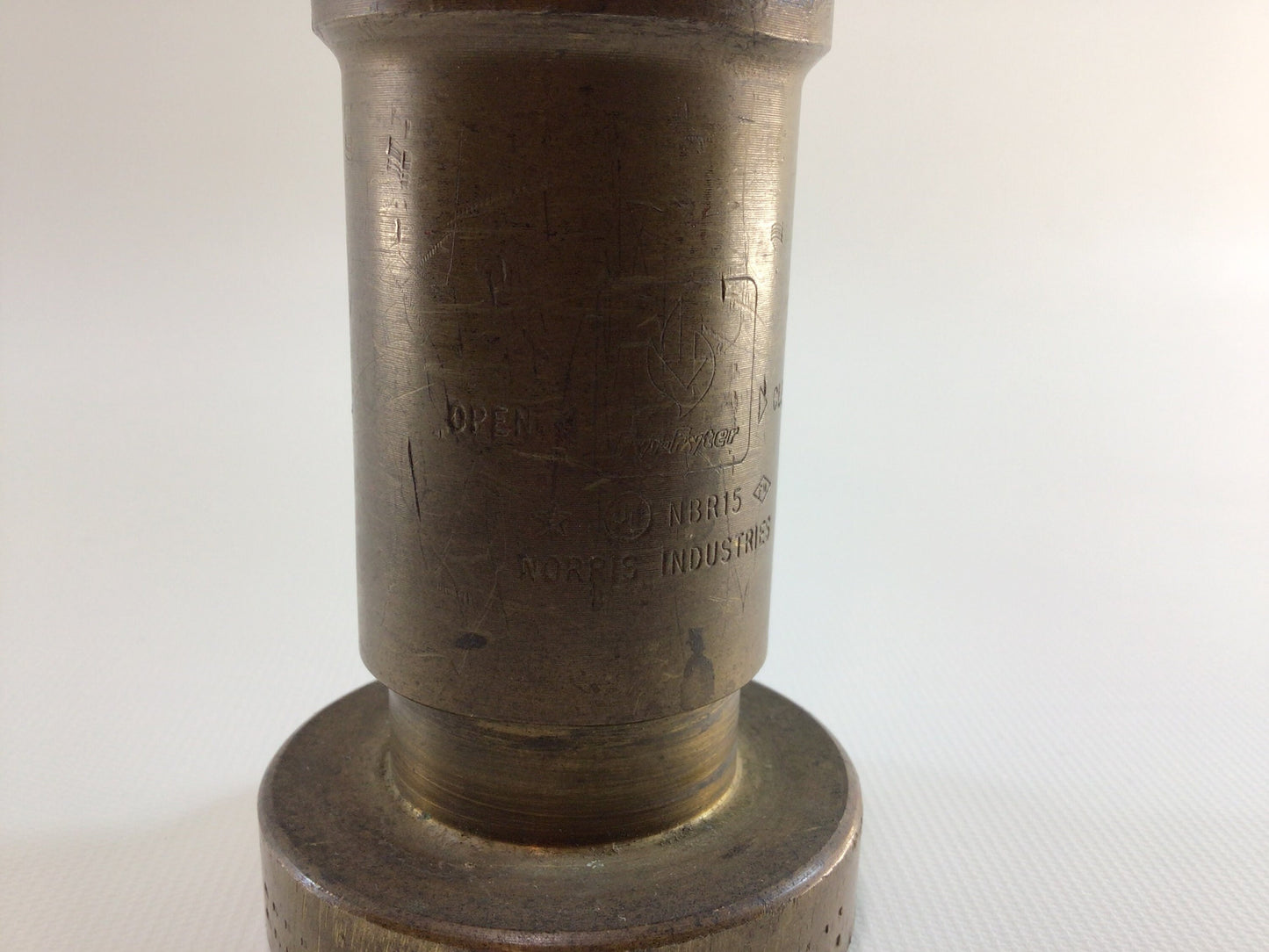 Vintage Brass Fire Hose Nozzle Norris Ind Fyr-Fyter NBR15