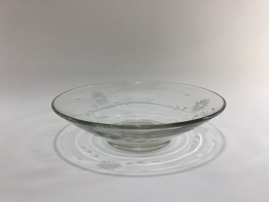 Etched Clear Glass 10" Fruit Bowl Mid Century Home Dining Decor