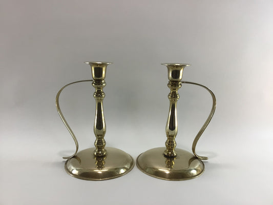 Brass Chamberstick Taper Candle Holder Set Vintage Quality Made Home Decor