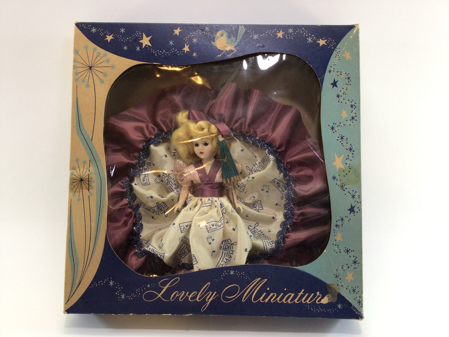 Doli Manufacturing Birthday Doll in Original Box Lovely Miniatures 7 1/2 inch Blonde Wavy Hair