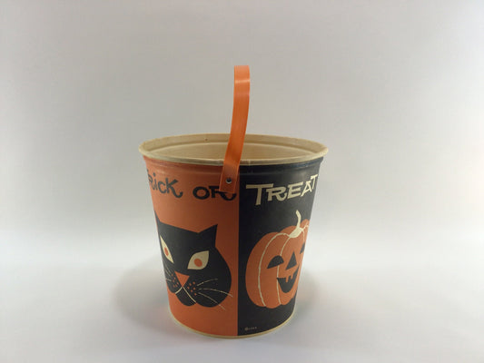 Lily Nestrite 9" Trick or Treat Tub Jack O Lantern and Black Cat Vintage Halloween Holiday Ephemera