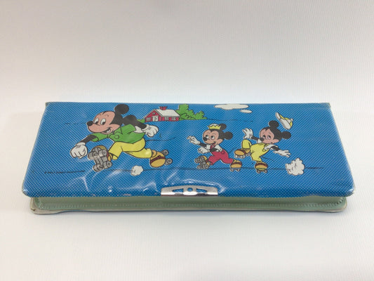 Vinyl Mickey Mouse Walt Disney Pencil Box Vintage School Days Accessories Toy