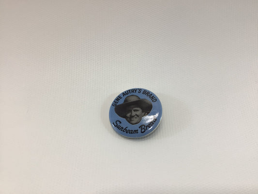 Gene Autry's Brand Sunbeam Bread Vintage Celluloid TV Western Advertising Pinback Button Toy Premium