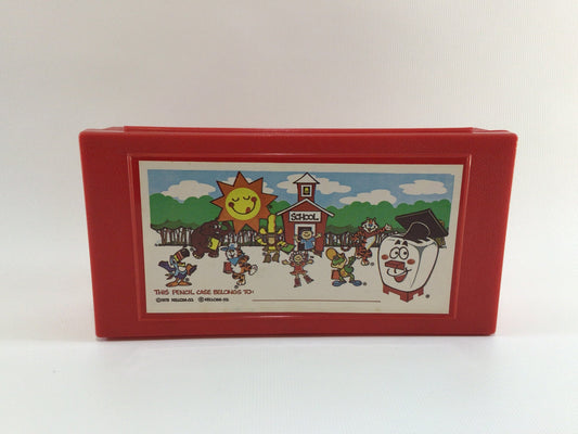 Kellogg's Cereals Red Plastic Pencil Box Vintage School Days Accessories Advertising Toy