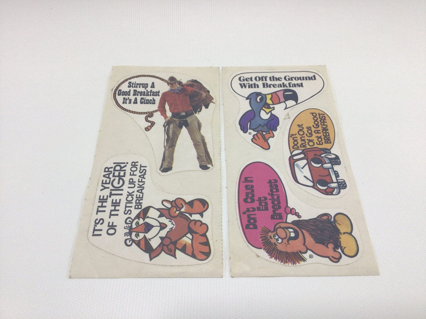 Kellogg's Breakfast Cereal Sticker Sheets Vintage Toy Advertising Ephemera Toucan Sam Tony the Tiger