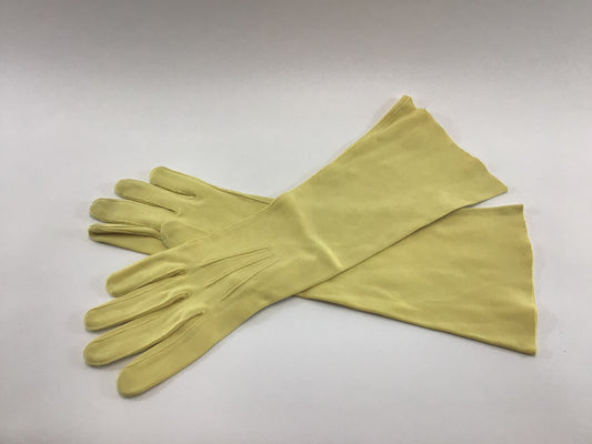 Vintage Yellow Mid Length Formal Gloves size Small