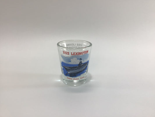 Shot Glass Vintage USS Lexington Corpus Christi Texas Souvenir