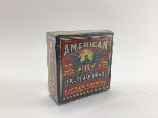 American Fruit Jar Rings Vintage Country Kitchen Advertising Decor with Shrinkwrap Protective Covering