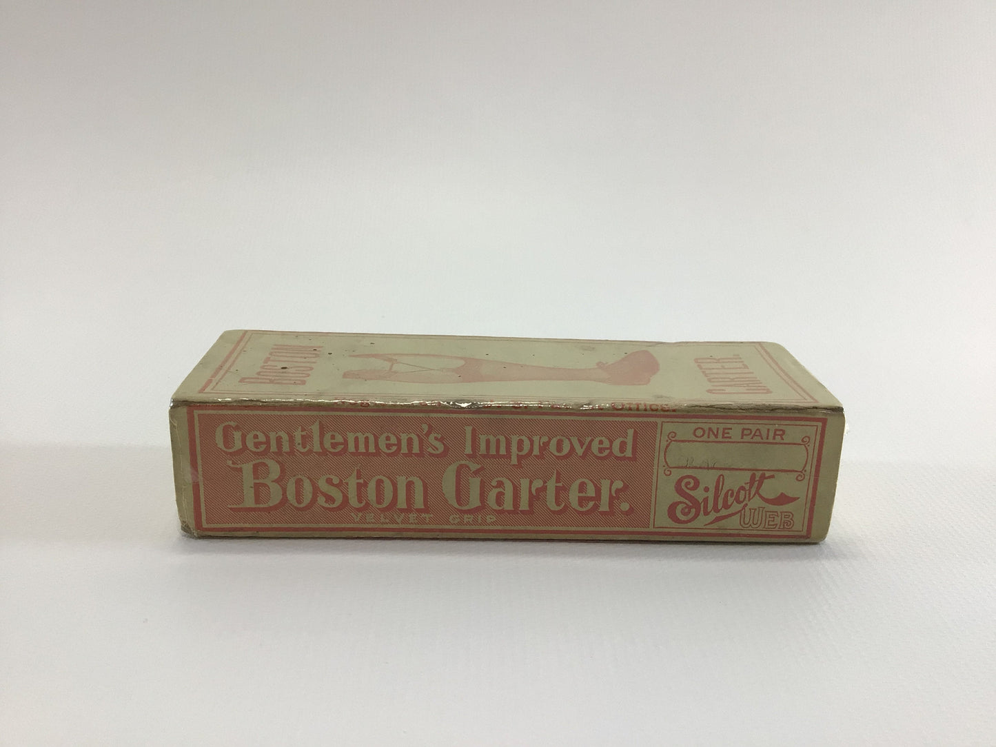 Improved Gentlemen's Boston Garter Empty Box Antique Fashion Accessory Advertising Ephemera