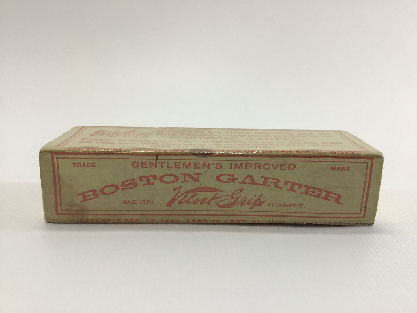 Improved Gentlemen's Boston Garter Empty Box Antique Fashion Accessory Advertising Ephemera