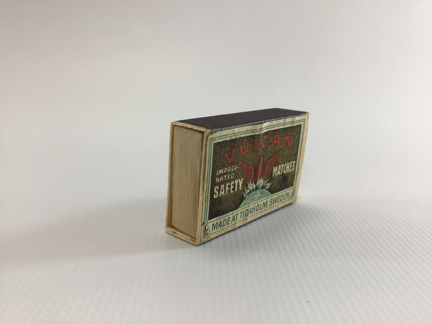 Vulcan Safety Matches Box Vintage General Store Household Ephemera Tidaholm Sweden