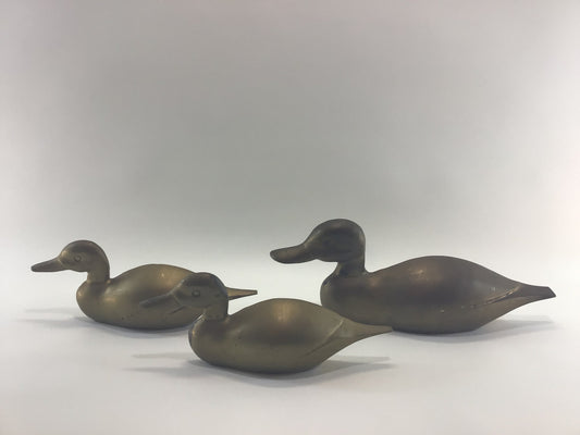 Enesco Solid Brass Ducks Vintage Home Wall Decor Set