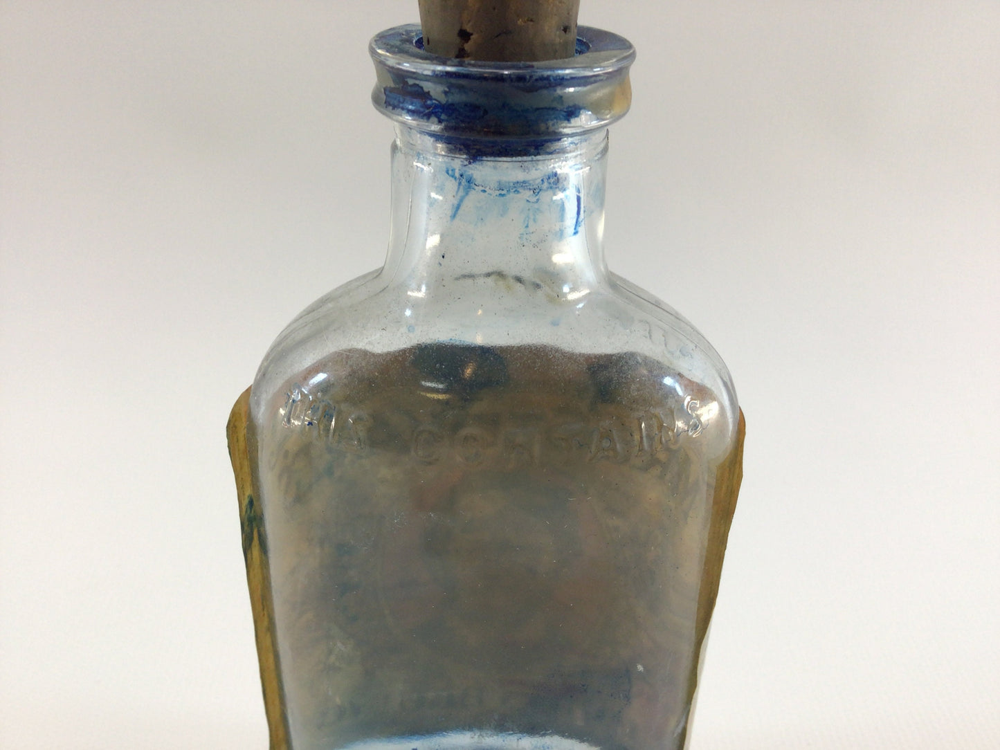 Antique Paper Label 4 oz Cork Bottle Mrs Stewart's Liquid Bluing Laundry Whitener Household Ephemera Home Decor