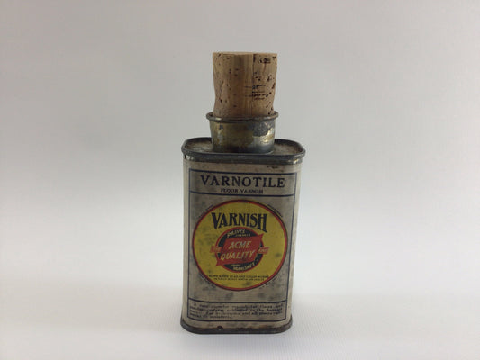 Paper Label Cork Tin Can Varnotile Floor Varnish Antique Advertising Ephemera Home Decor