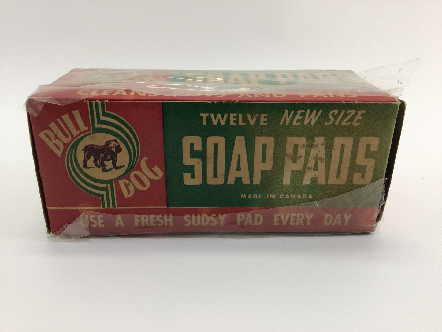 Bull Dog Soap Pads Box Vintage General Store Advertising Ephemera Display Piece