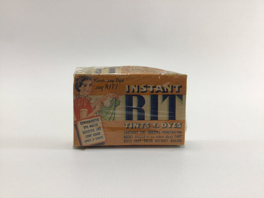 Instant RIT 15 Cent Box Vintage Laundry Tint Product General Store Advertising Ephemera Dark Powder Blue