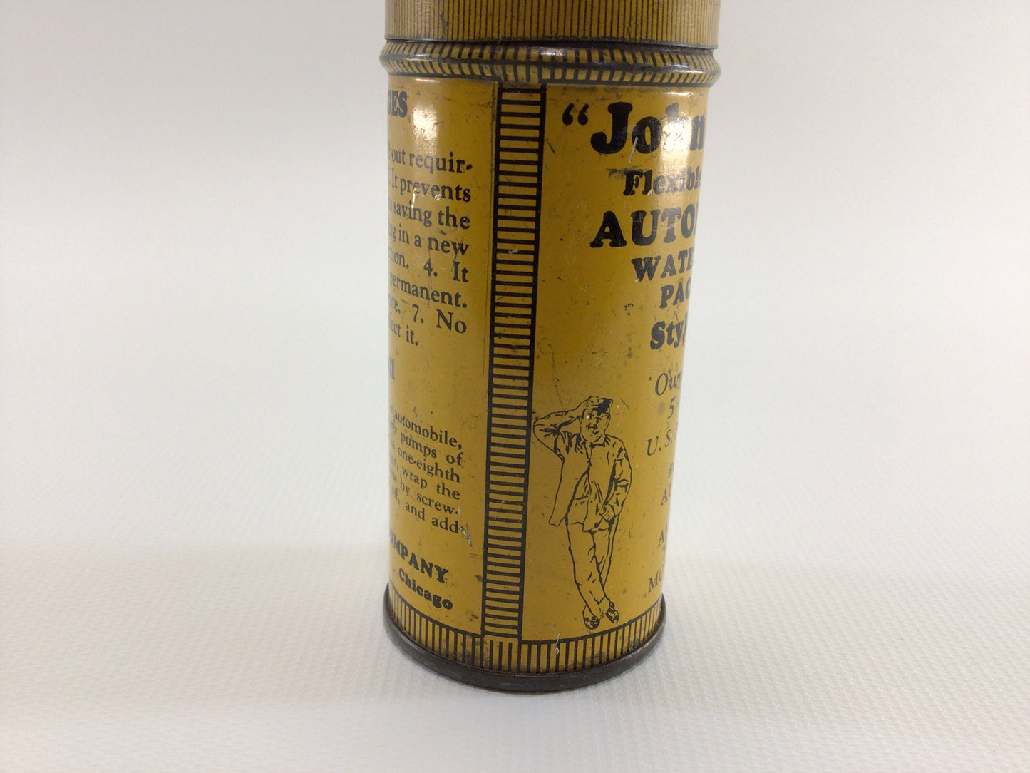 John Crane Flexible Water Pump Packing Style 112 Can Vintage Tin Litho Advertising Garage Mantiques