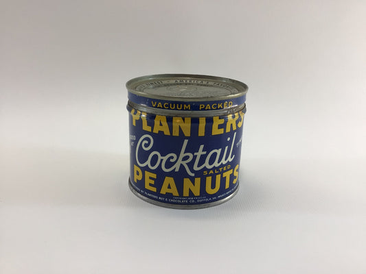 Planters Cocktail Salted Peanuts 8 oz Tin Vintage General Store Advertising Kitchen Decor