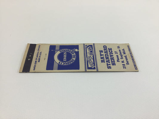 Matchbook Cover Ray's STANDARD SERVICE Durand Michigan Collectible Vintage Advertising Ephemera