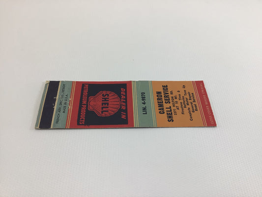 Matchbook Cover Cameron SHELL SERVICE 10 Mile Detroit Collectible Vintage Advertising Ephemera