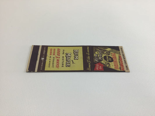 Matchbook Cover Rum and Maple Blend 53 Pipe Tobacco Collectible Vintage Advertising Ephemera