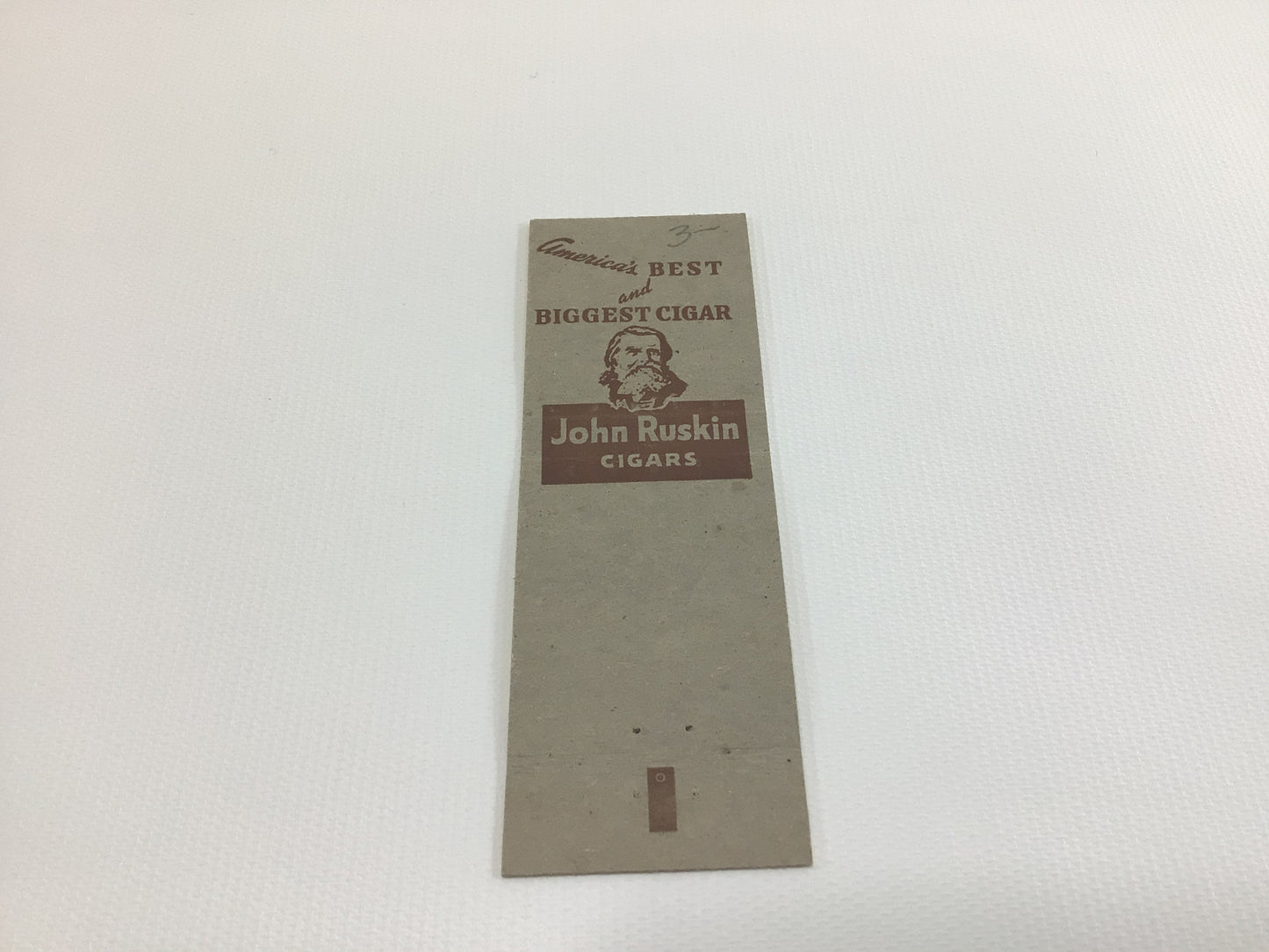 Matchbook Cover John Ruskin 2 for 15 Cigars Collectible Vintage Advertising Ephemera