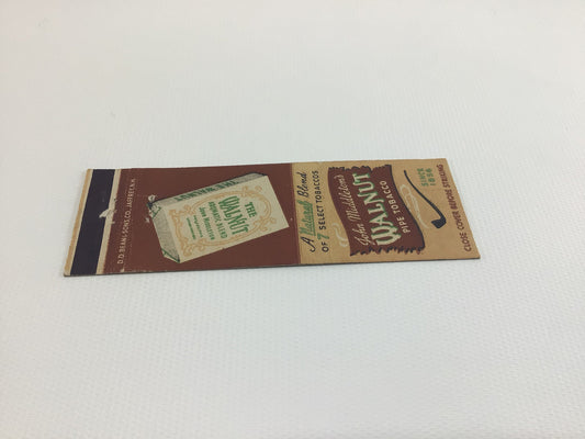 Matchbook Cover John Middleton's Walnut Pipe Tobacco Philadelphia Collectible Vintage Advertising Ephemera Orange Cover